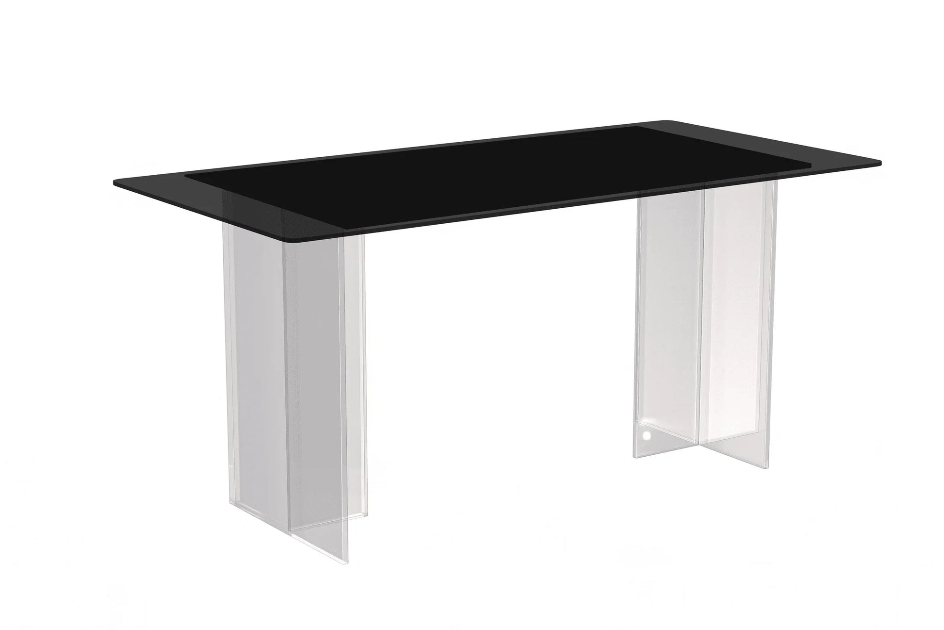 Kova Rectangular Dining Table with Sintered Stone or Glass Top and Acrylic Base Legs - Elax Furniture