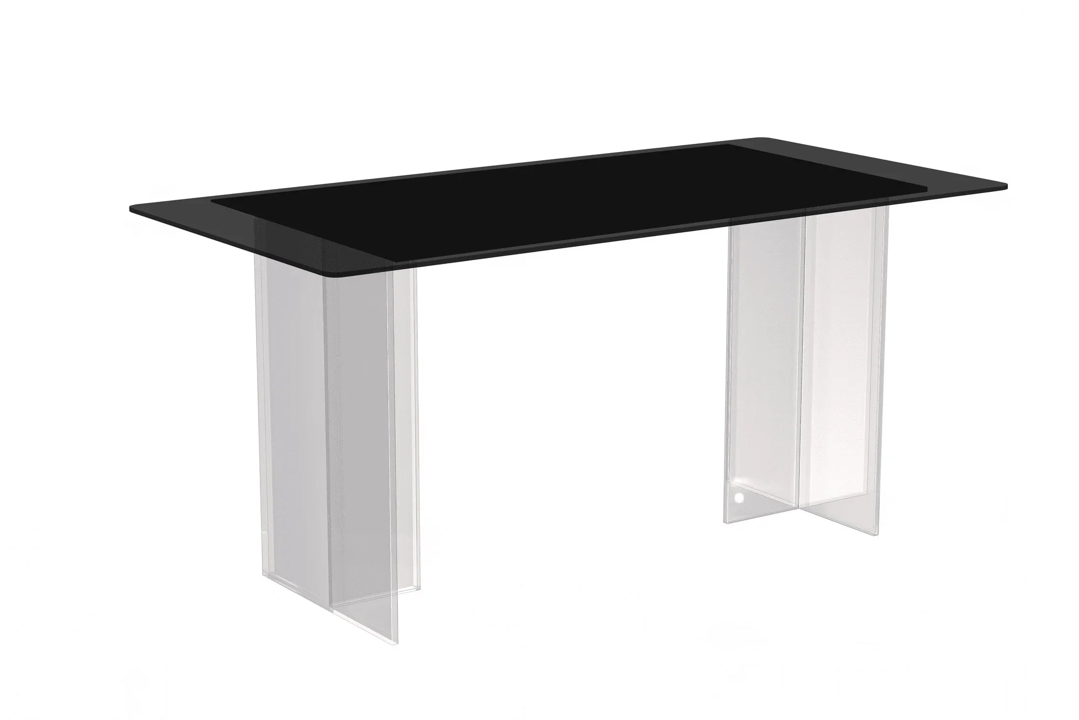 Kova Rectangular Dining Table with Sintered Stone or Glass Top and Acrylic Base Legs - Elax Furniture