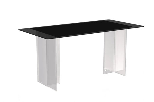 Kova Rectangular Dining Table with Sintered Stone or Glass Top and Acrylic Base Legs - Elax Furniture