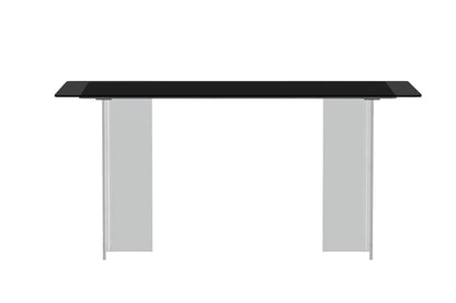 Kova Rectangular Dining Table with Sintered Stone or Glass Top and Acrylic Base Legs - Elax Furniture