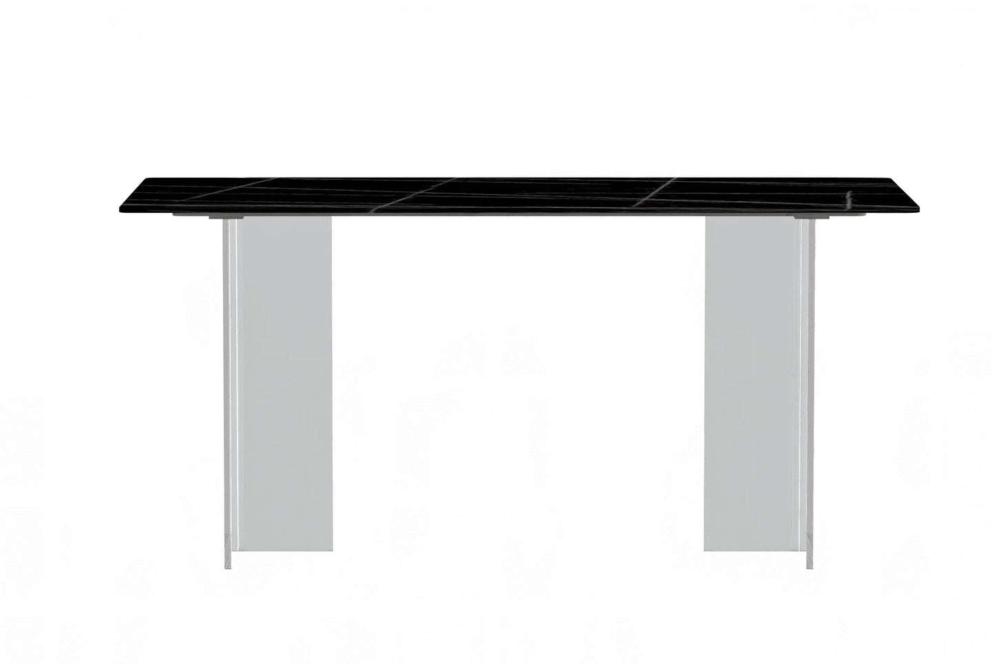 Kova Rectangular Dining Table with Sintered Stone or Glass Top and Acrylic Base Legs - Elax Furniture