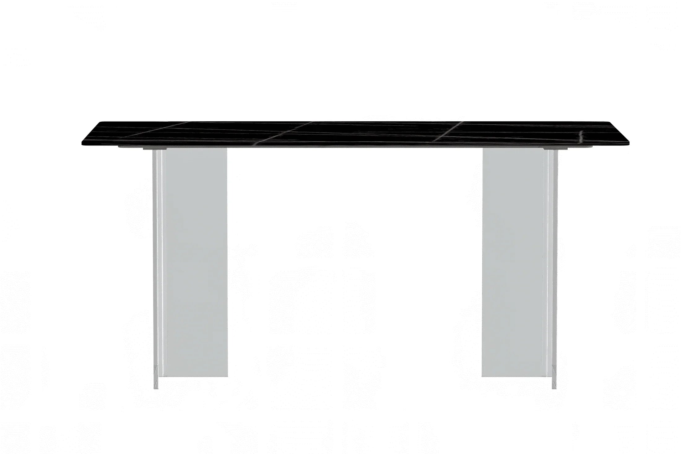 Kova Rectangular Dining Table with Sintered Stone or Glass Top and Acrylic Base Legs - Elax Furniture