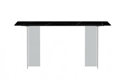 Kova Rectangular Dining Table with Sintered Stone or Glass Top and Acrylic Base Legs - Elax Furniture
