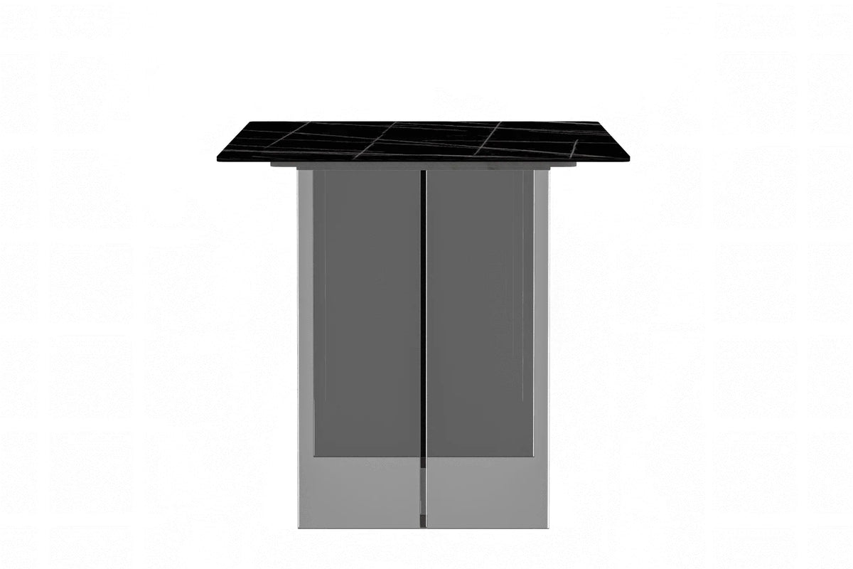 Kova Rectangular Dining Table with Sintered Stone or Glass Top and Acrylic Base Legs - Elax Furniture