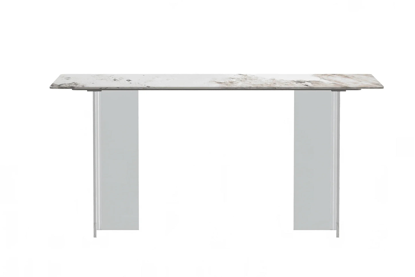 Kova Rectangular Dining Table with Sintered Stone or Glass Top and Acrylic Base Legs - Elax Furniture