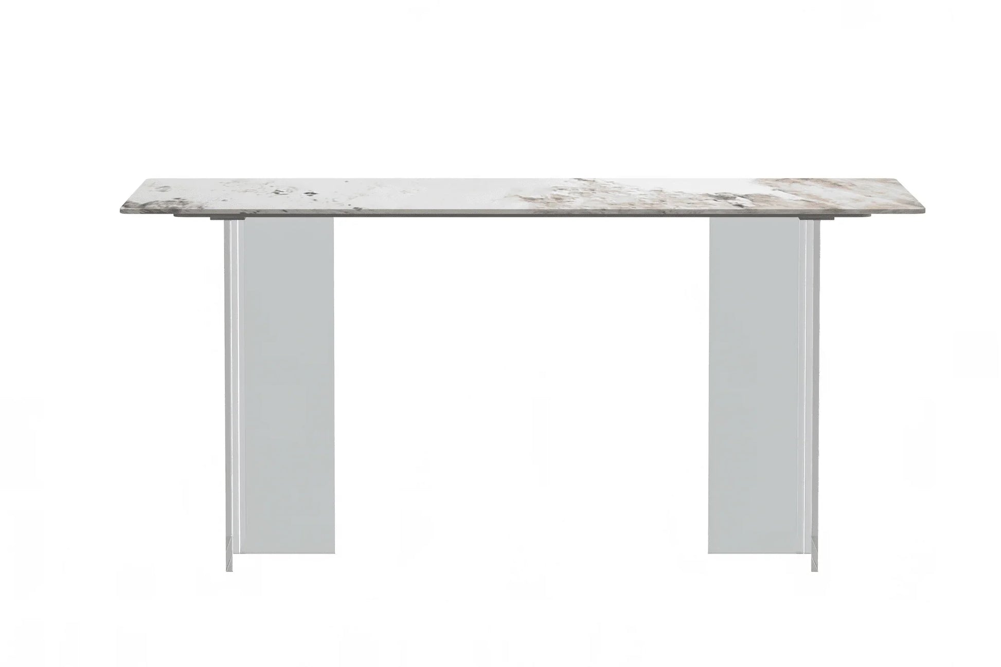 Kova Rectangular Dining Table with Sintered Stone or Glass Top and Acrylic Base Legs - Elax Furniture