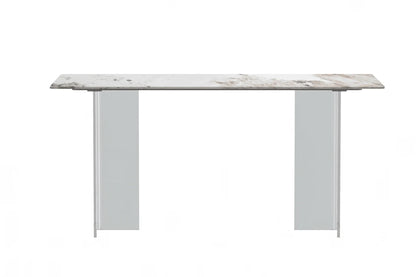 Kova Rectangular Dining Table with Sintered Stone or Glass Top and Acrylic Base Legs - Elax Furniture