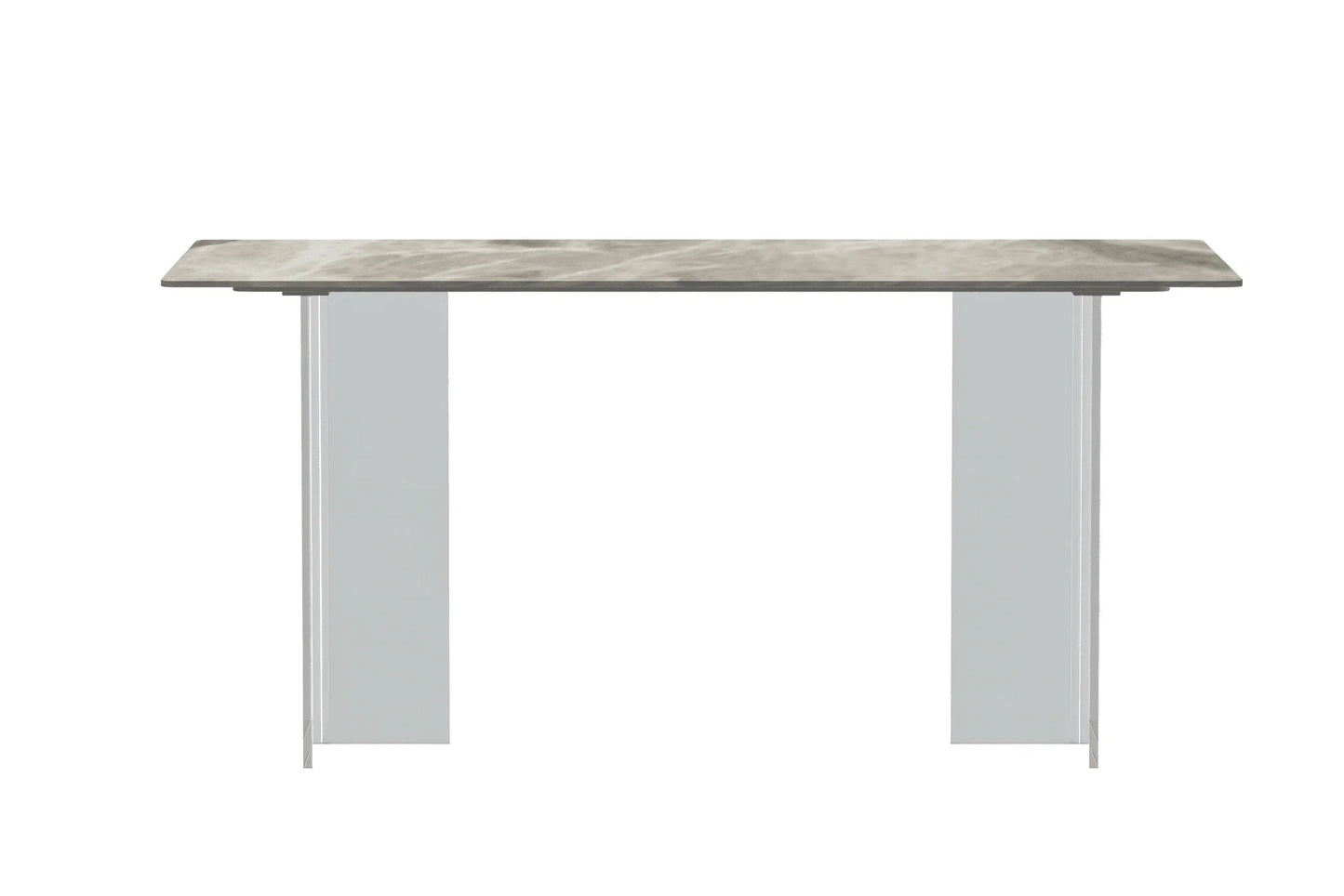 Kova Rectangular Dining Table with Sintered Stone or Glass Top and Acrylic Base Legs - Elax Furniture