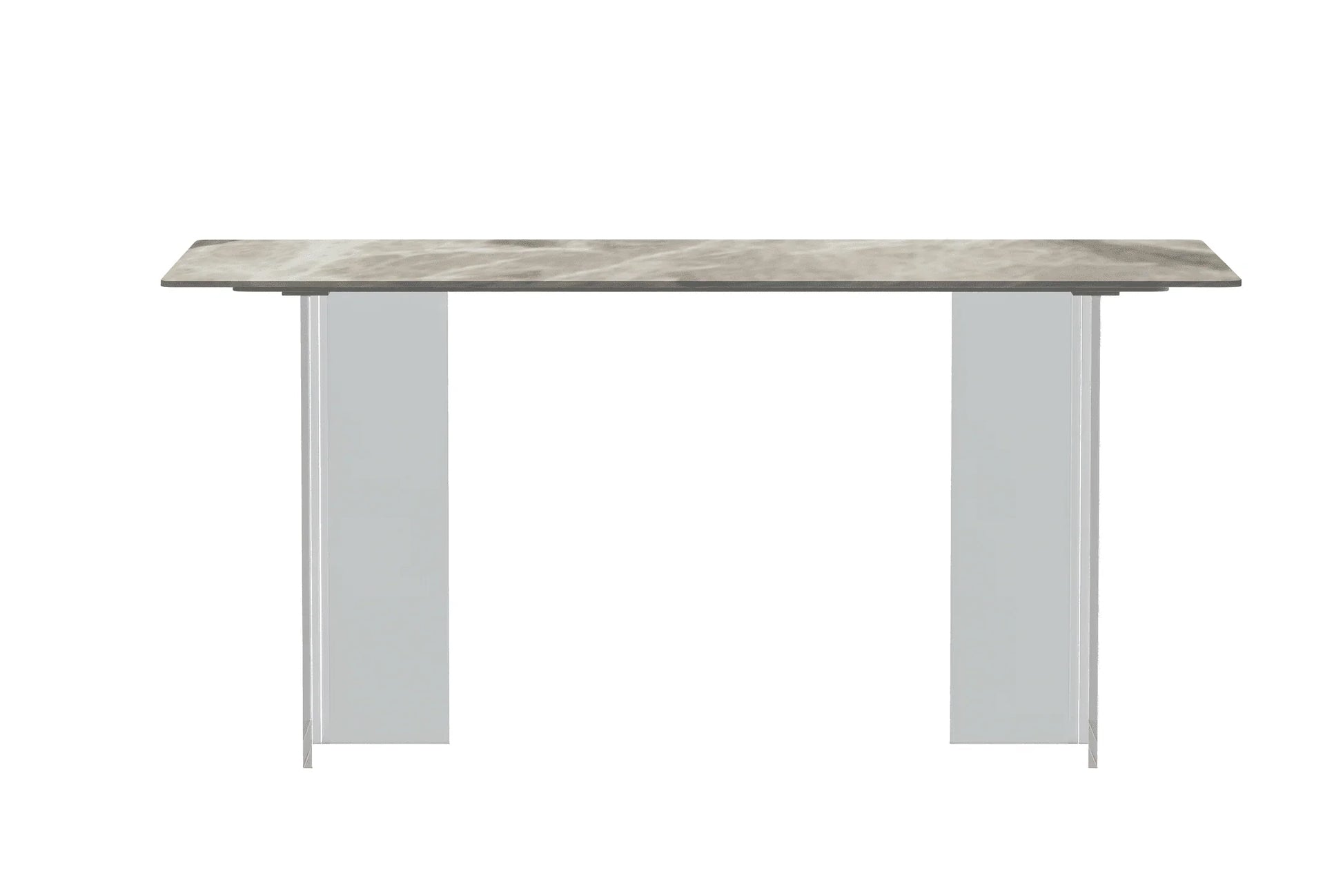 Kova Rectangular Dining Table with Sintered Stone or Glass Top and Acrylic Base Legs - Elax Furniture