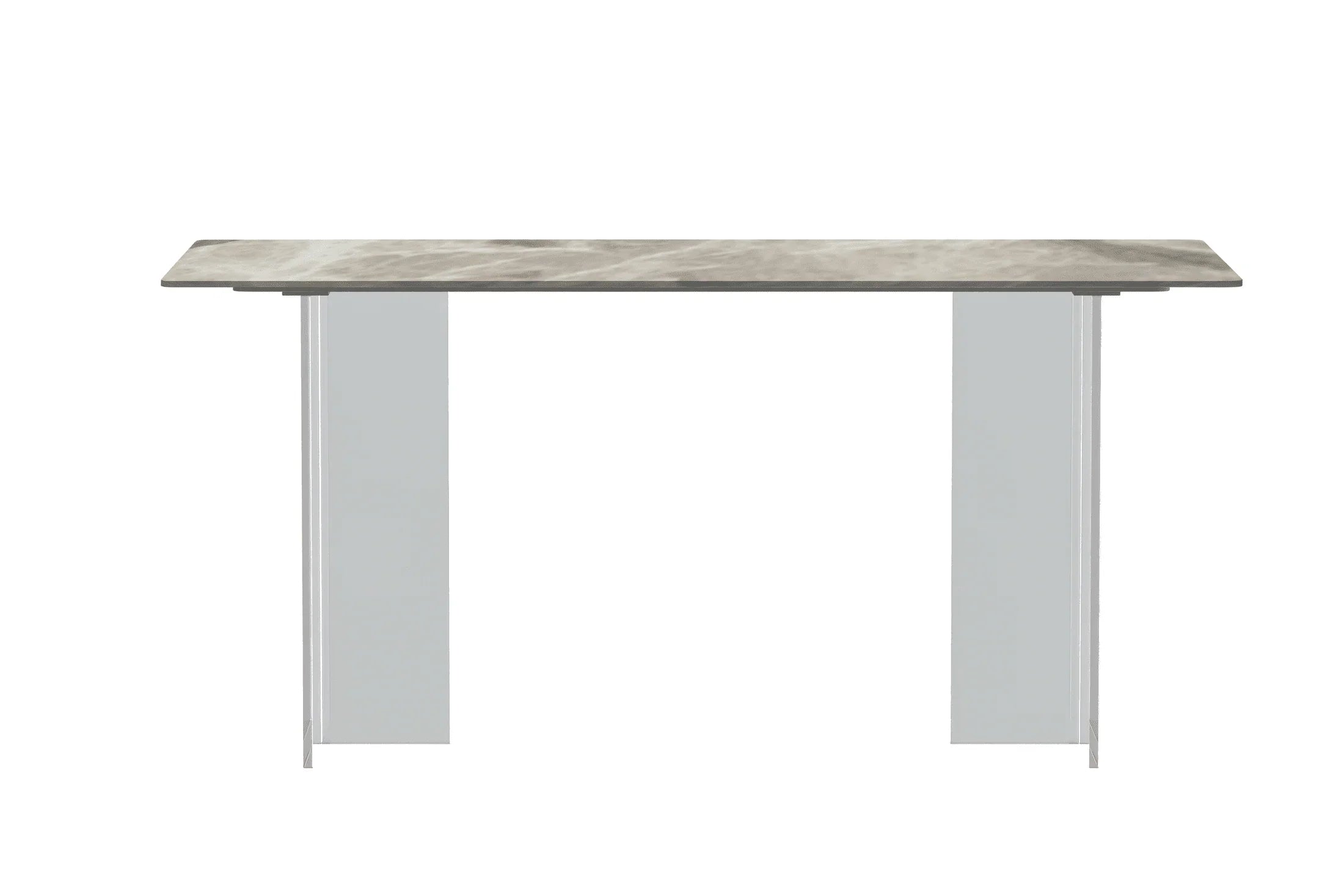 Kova Rectangular Dining Table with Sintered Stone or Glass Top and Acrylic Base Legs - Elax Furniture