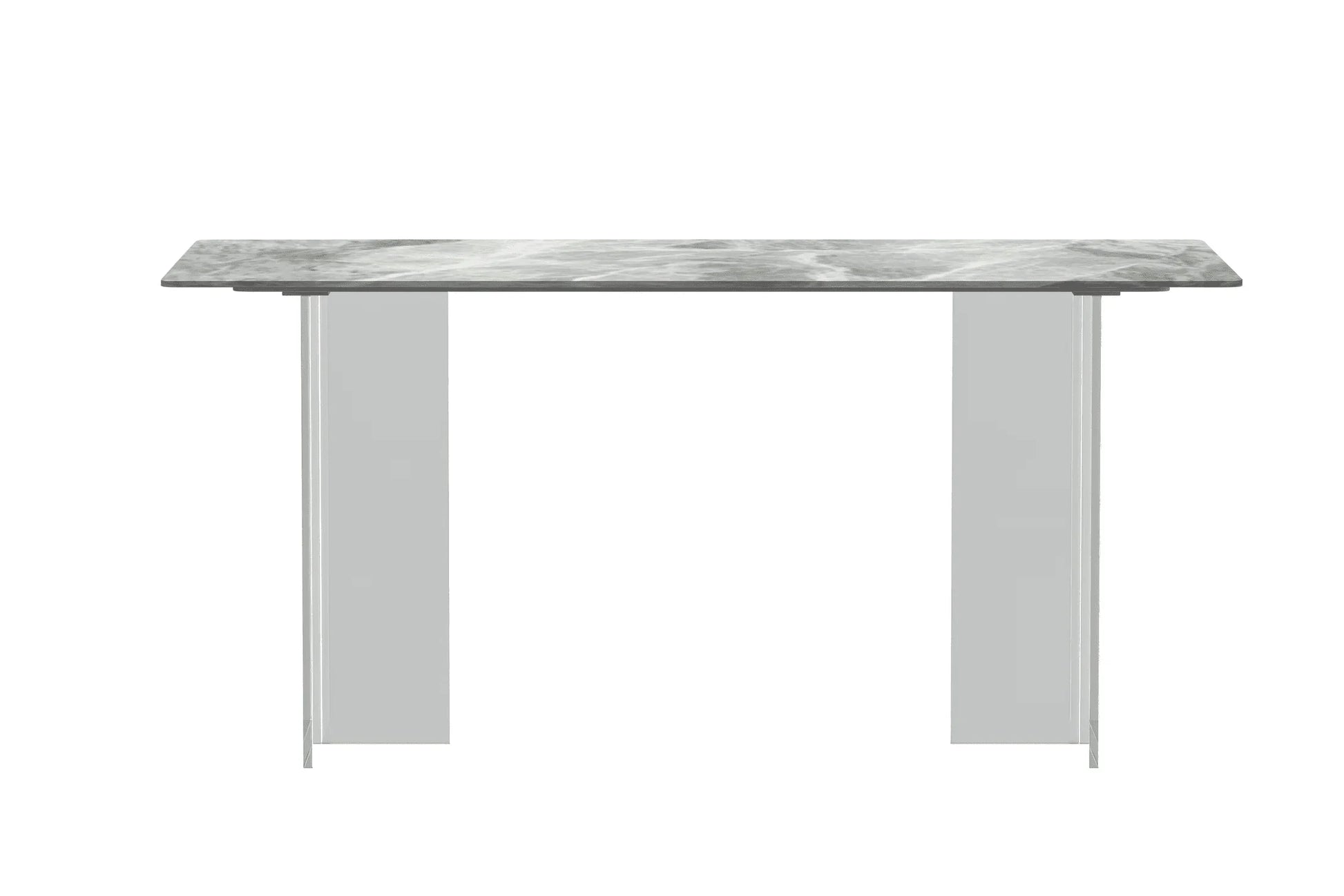 Kova Rectangular Dining Table with Sintered Stone or Glass Top and Acrylic Base Legs - Elax Furniture