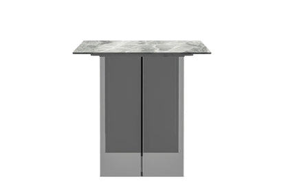 Kova Rectangular Dining Table with Sintered Stone or Glass Top and Acrylic Base Legs - Elax Furniture
