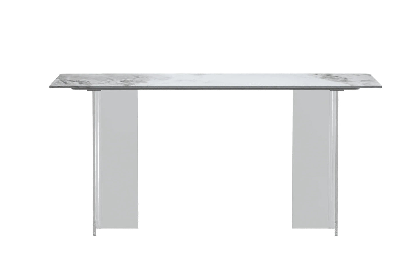 Kova Rectangular Dining Table with Sintered Stone or Glass Top and Acrylic Base Legs - Elax Furniture