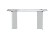 Kova Rectangular Dining Table with Sintered Stone or Glass Top and Acrylic Base Legs - Elax Furniture