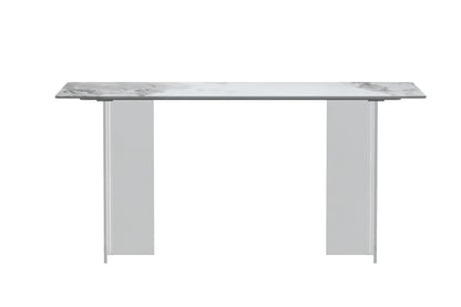 Kova Rectangular Dining Table with Sintered Stone or Glass Top and Acrylic Base Legs - Elax Furniture