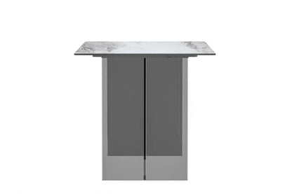 Kova Rectangular Dining Table with Sintered Stone or Glass Top and Acrylic Base Legs - Elax Furniture