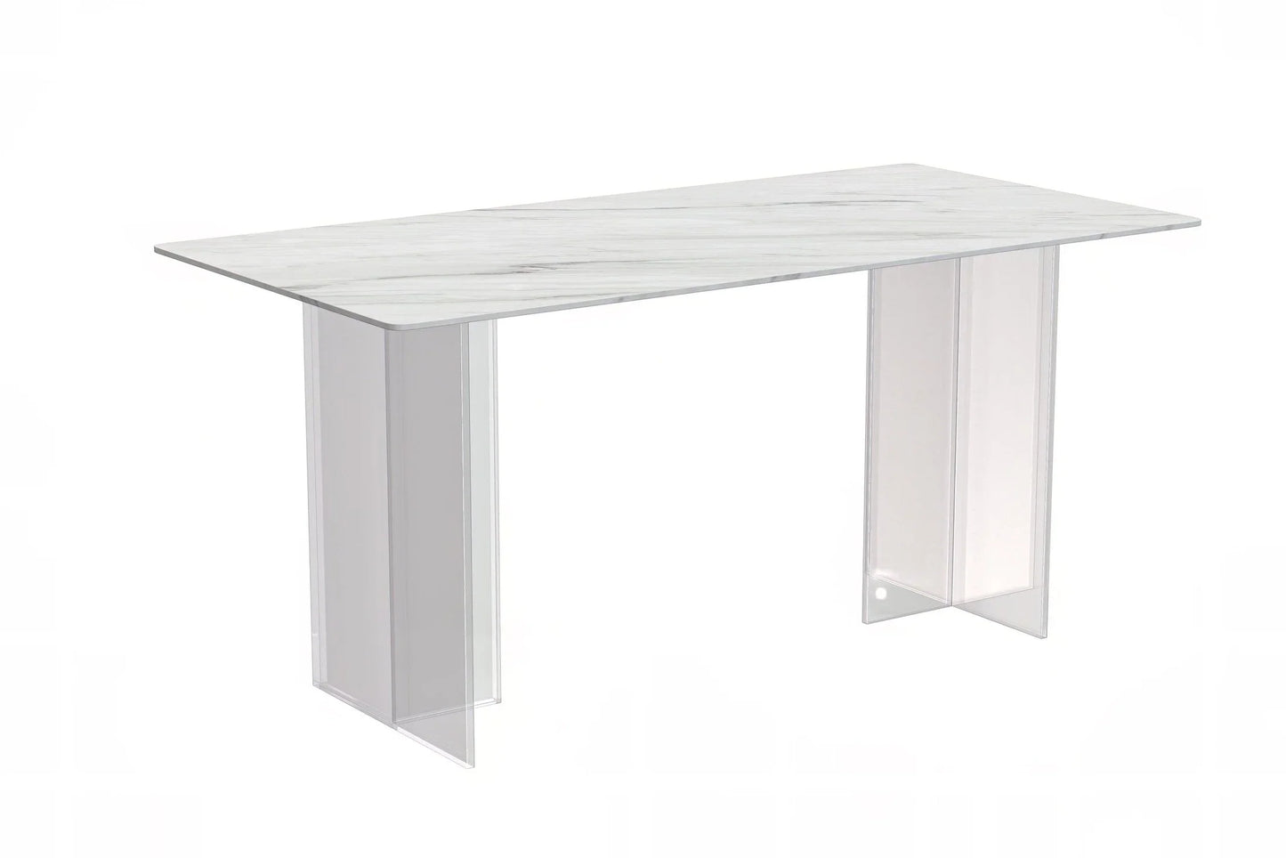 Kova Rectangular Dining Table with Sintered Stone or Glass Top and Acrylic Base Legs - Elax Furniture