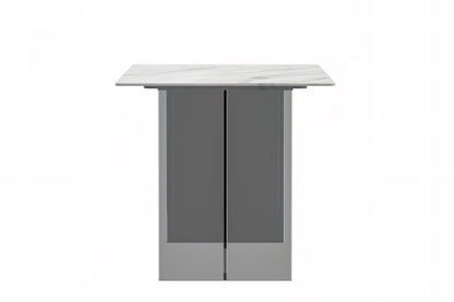 Kova Rectangular Dining Table with Sintered Stone or Glass Top and Acrylic Base Legs - Elax Furniture