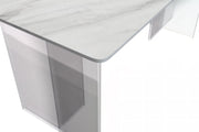 Kova Rectangular Dining Table with Sintered Stone or Glass Top and Acrylic Base Legs - Elax Furniture