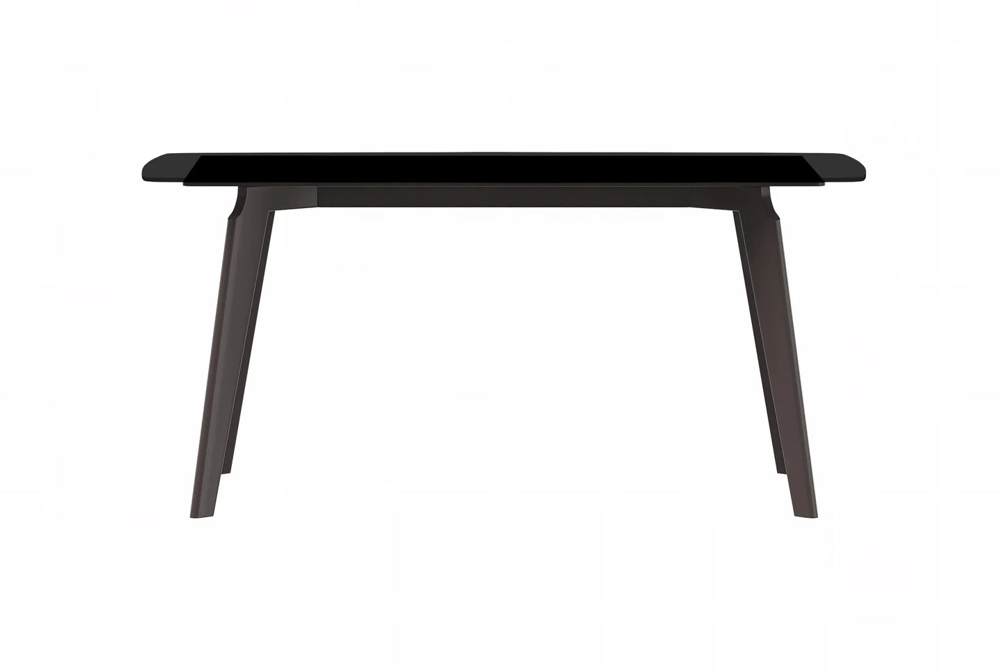 Krevor Modern Dining Table with Rectangular Stone/Glass Wide Tabletop with Black Steel Legs - Elax Furniture