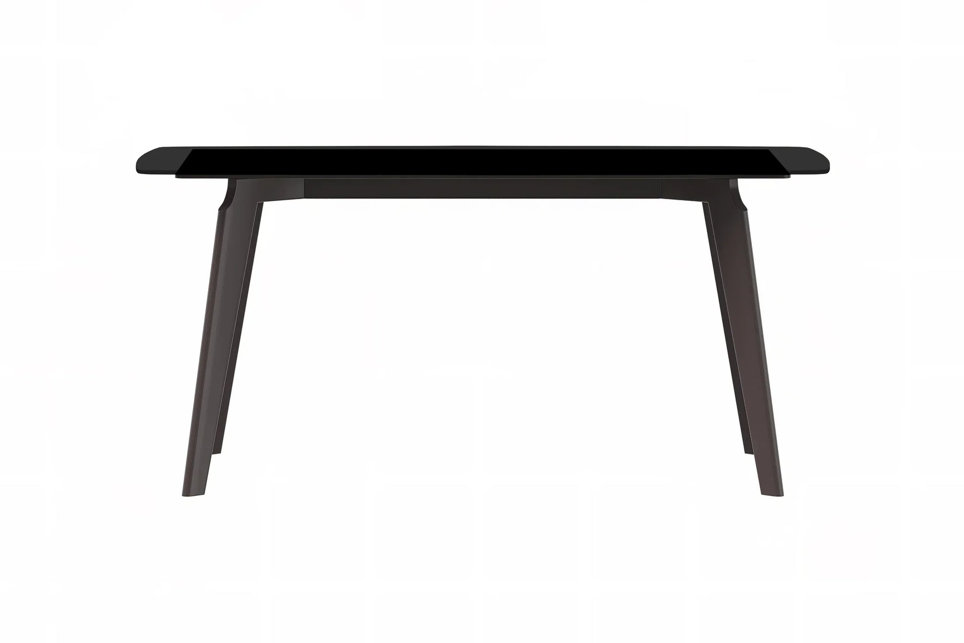Krevor Modern Dining Table with Rectangular Stone/Glass Wide Tabletop with Black Steel Legs - Elax Furniture