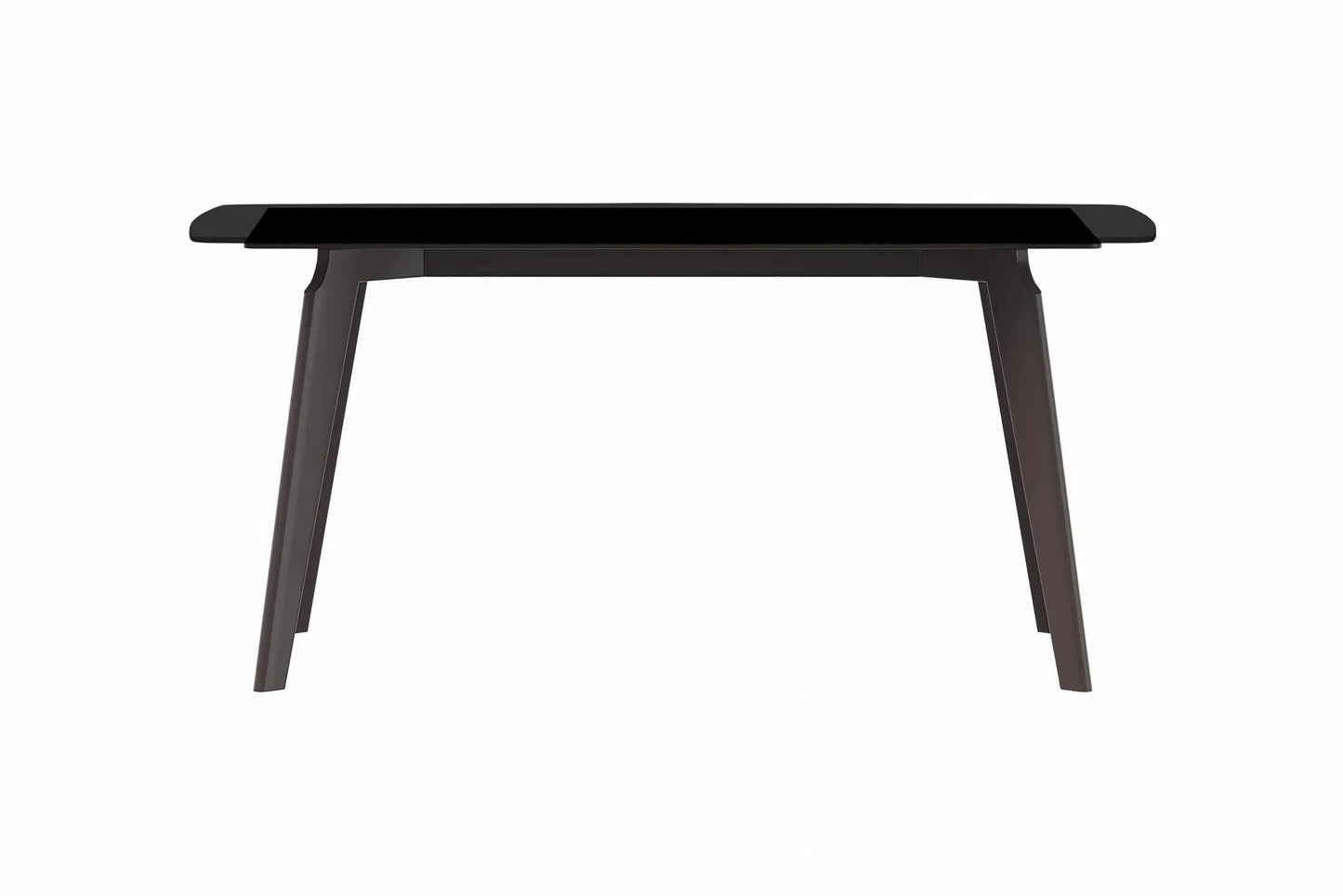 Krevor Modern Dining Table with Rectangular Stone/Glass Wide Tabletop with Black Steel Legs - Elax Furniture