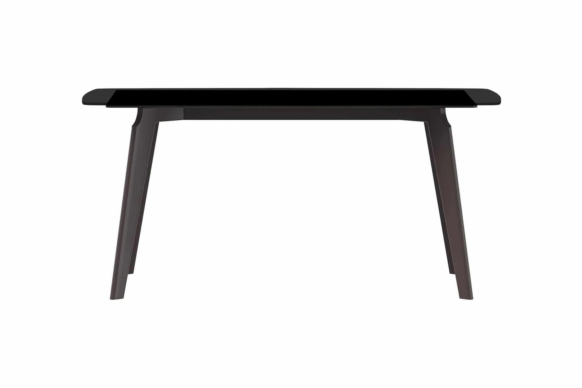 Krevor Modern Dining Table with Rectangular Stone/Glass Wide Tabletop with Black Steel Legs - Elax Furniture