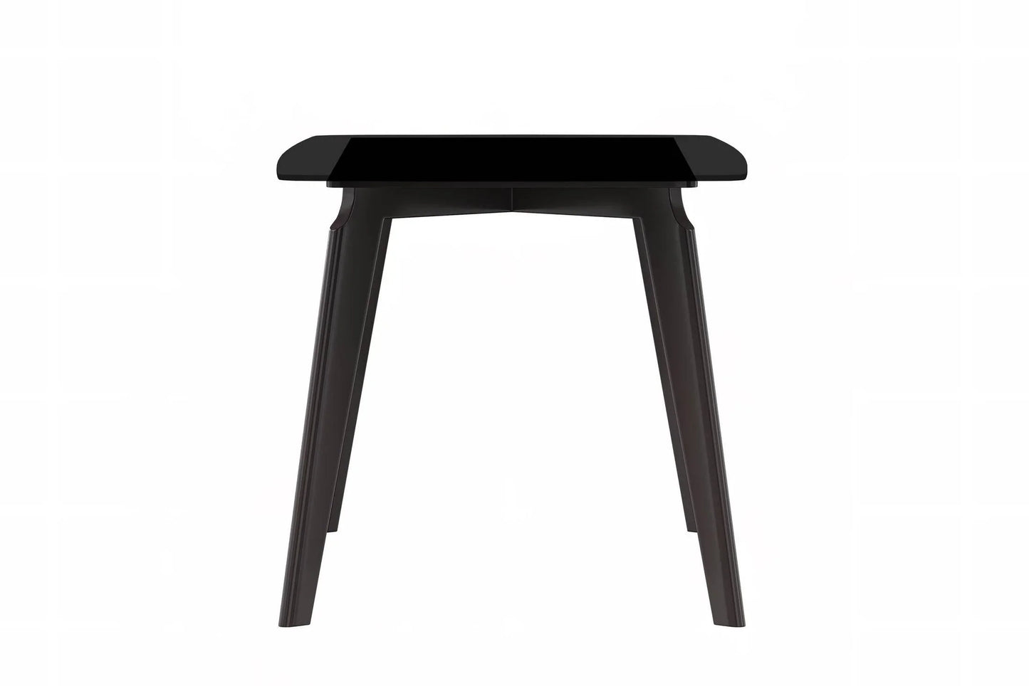 Krevor Modern Dining Table with Rectangular Stone/Glass Wide Tabletop with Black Steel Legs - Elax Furniture