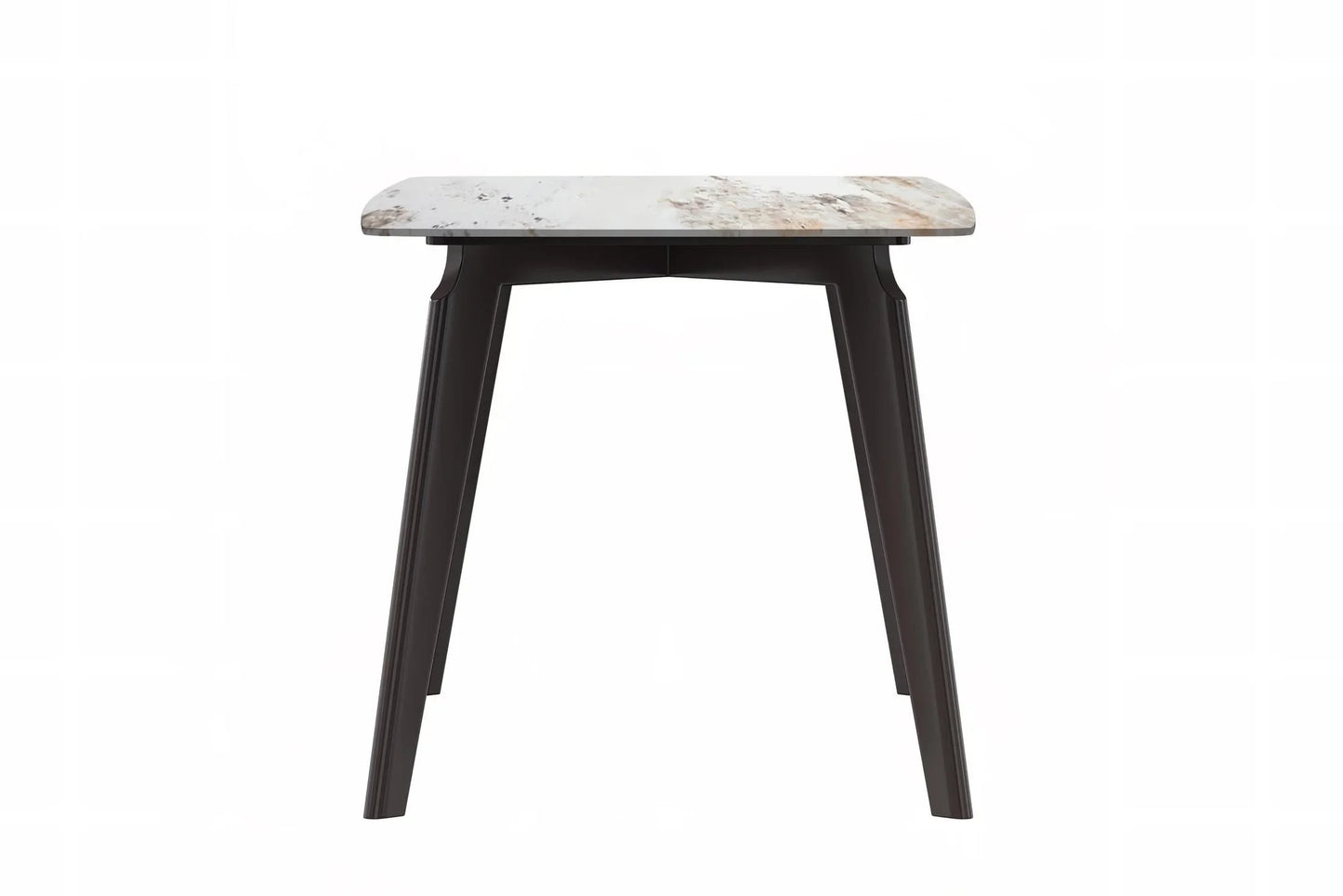 Krevor Modern Dining Table with Rectangular Stone/Glass Wide Tabletop with Black Steel Legs - Elax Furniture