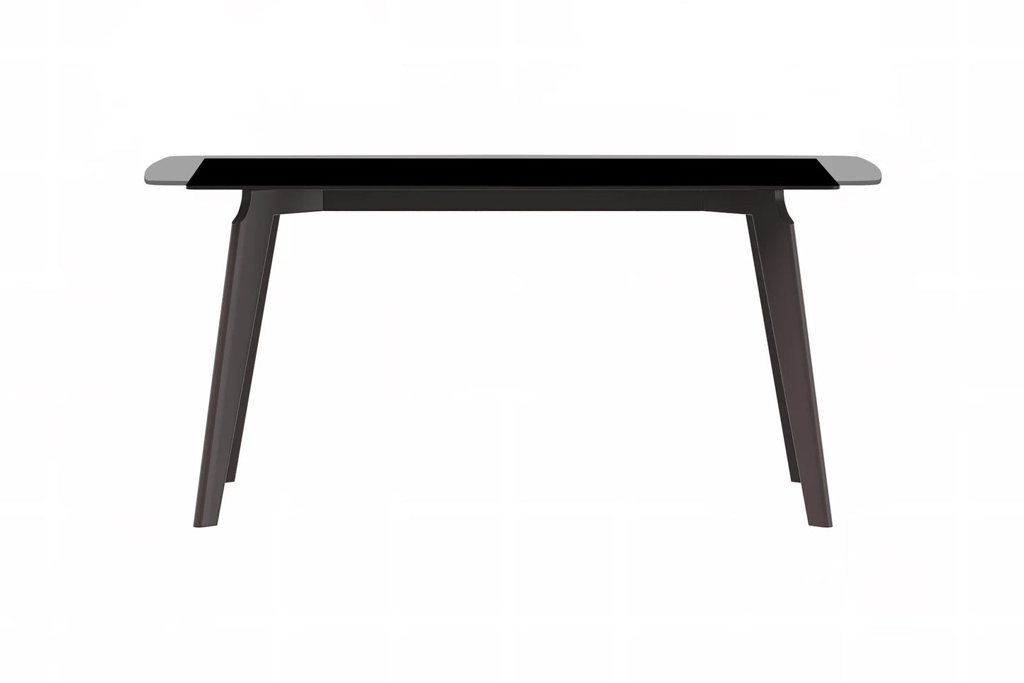 Krevor Modern Dining Table with Rectangular Stone/Glass Wide Tabletop with Black Steel Legs - Elax Furniture