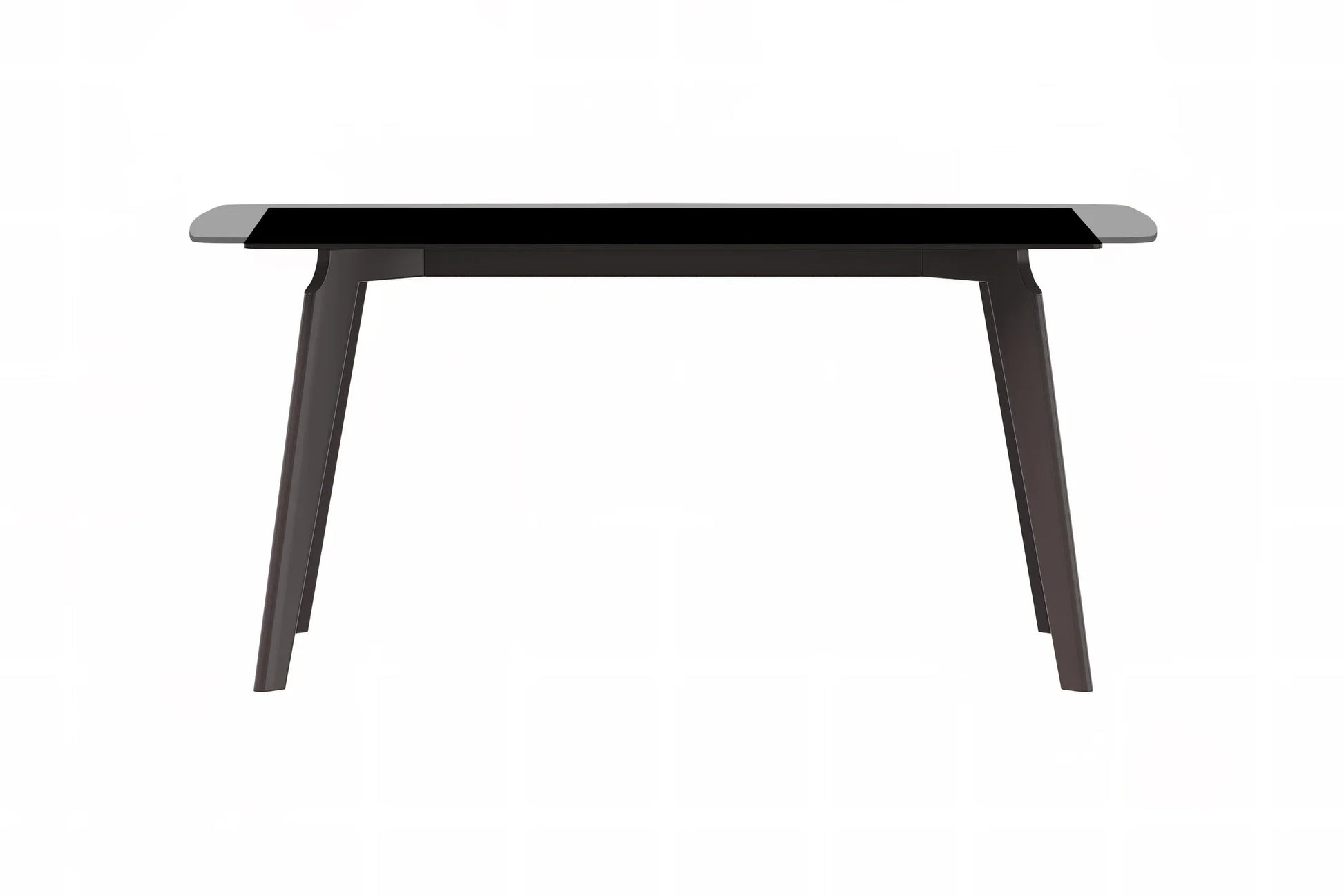 Krevor Modern Dining Table with Rectangular Stone/Glass Wide Tabletop with Black Steel Legs - Elax Furniture