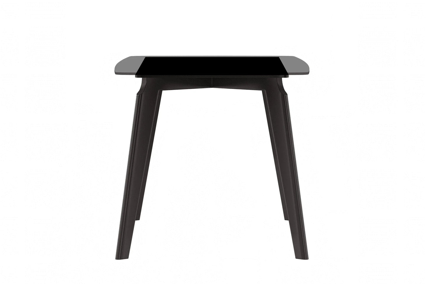 Krevor Modern Dining Table with Rectangular Stone/Glass Wide Tabletop with Black Steel Legs - Elax Furniture