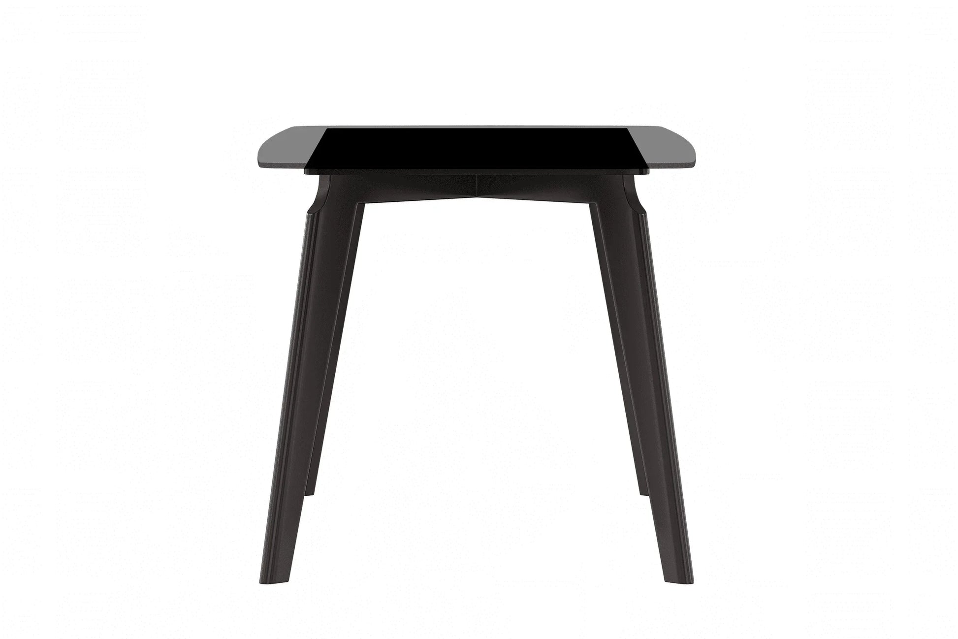 Krevor Modern Dining Table with Rectangular Stone/Glass Wide Tabletop with Black Steel Legs - Elax Furniture