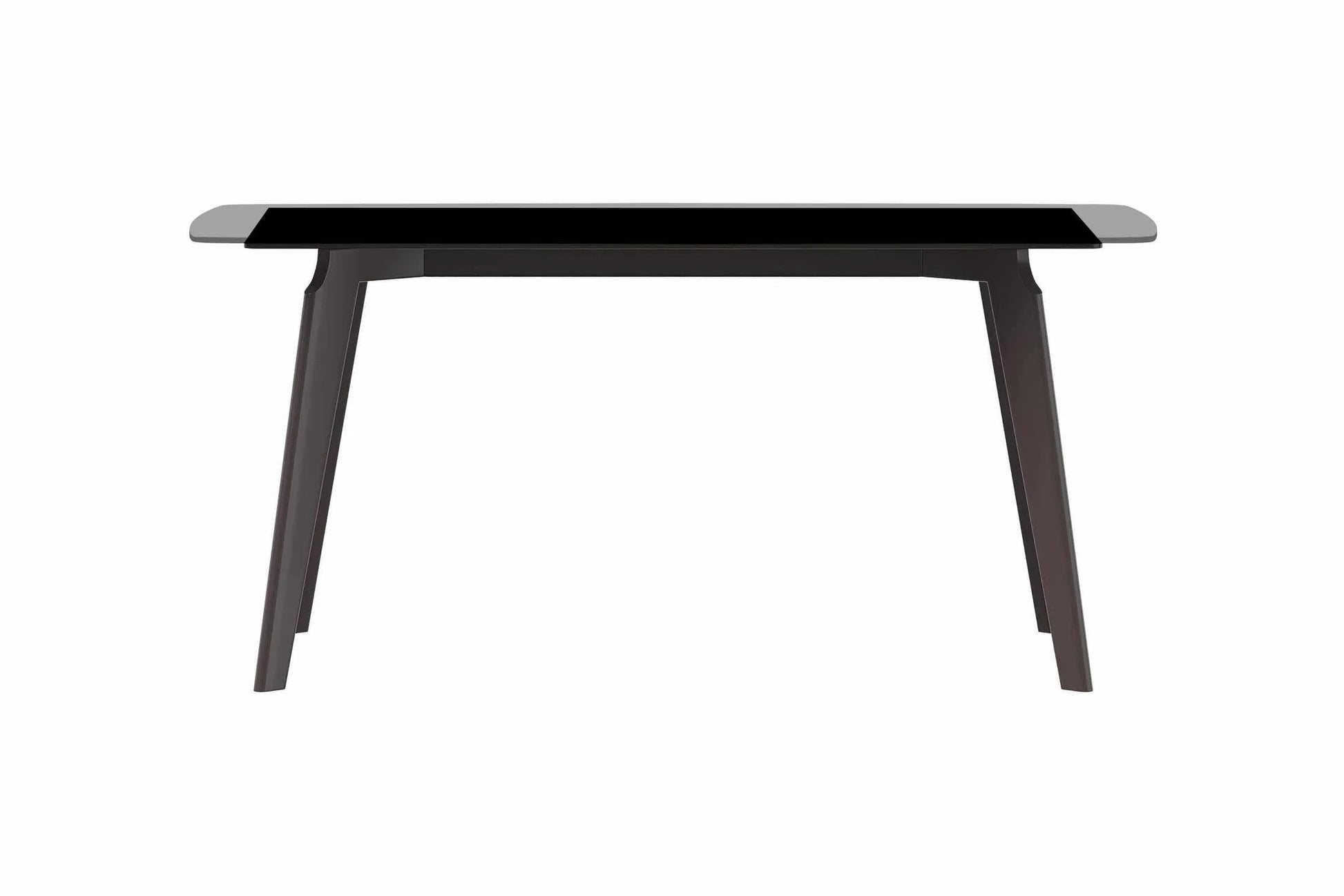 Krevor Modern Dining Table with Rectangular Stone/Glass Wide Tabletop with Black Steel Legs - Elax Furniture