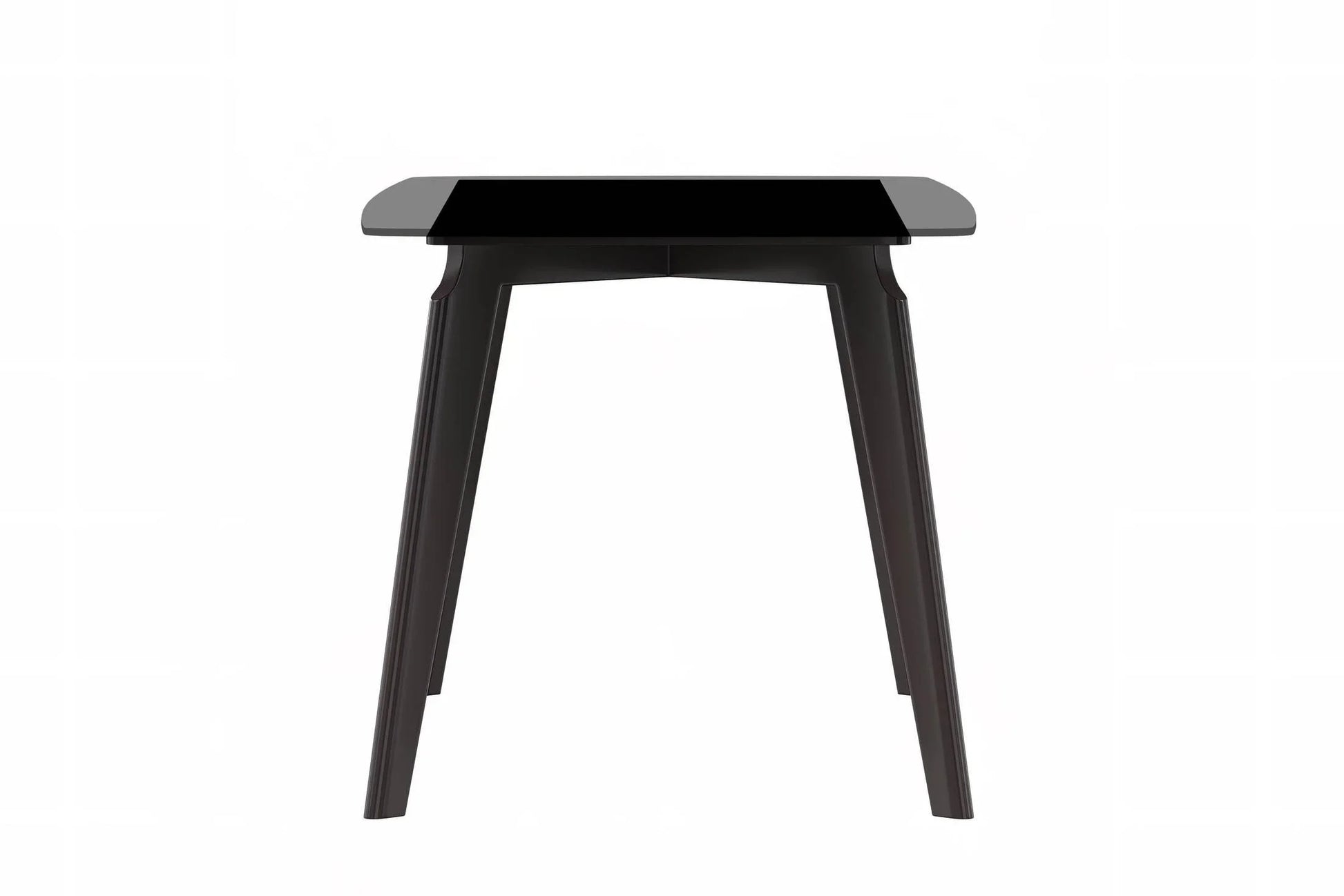 Krevor Modern Dining Table with Rectangular Stone/Glass Wide Tabletop with Black Steel Legs - Elax Furniture