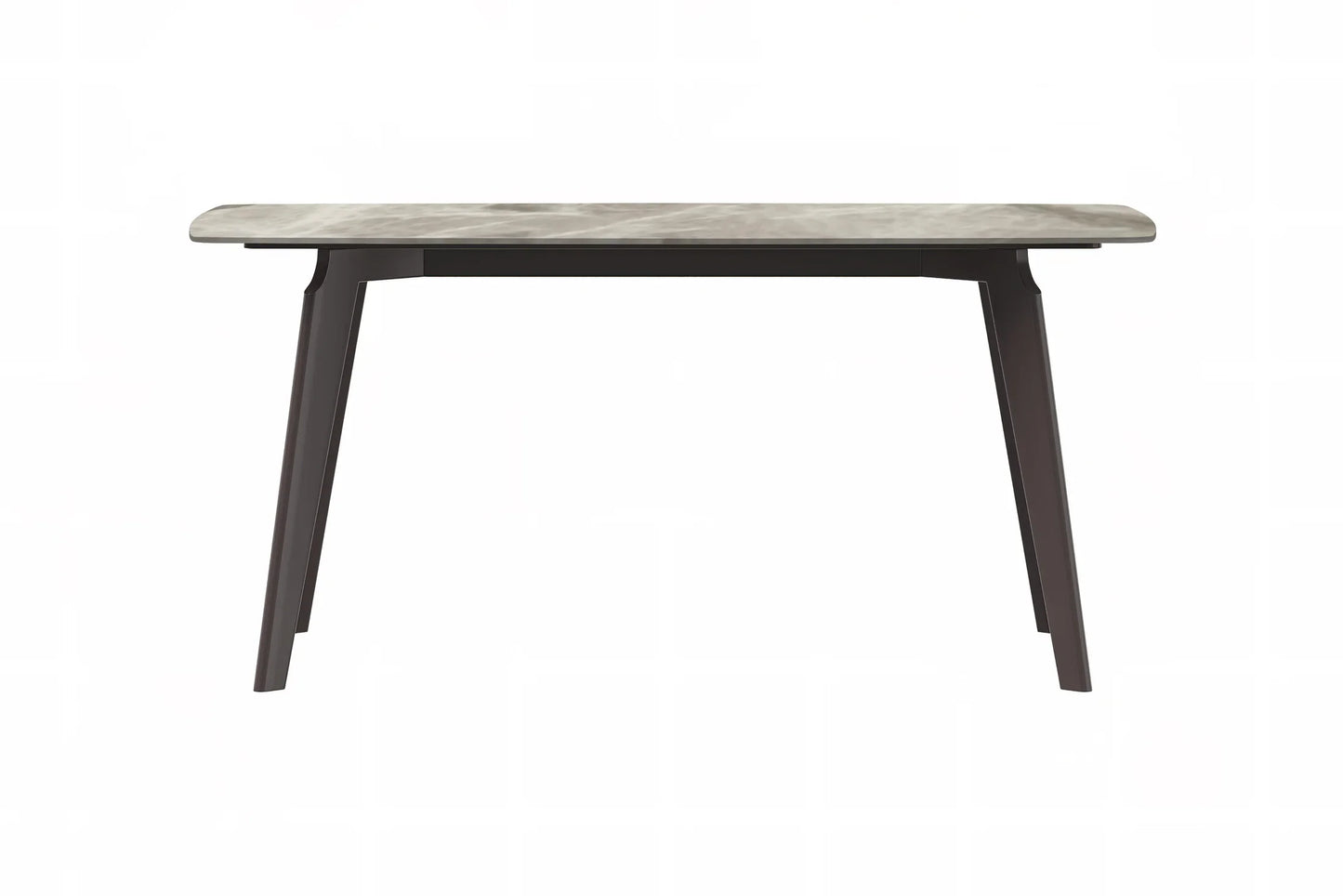 Krevor Modern Dining Table with Rectangular Stone/Glass Wide Tabletop with Black Steel Legs - Elax Furniture