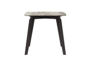 Krevor Modern Dining Table with Rectangular Stone/Glass Wide Tabletop with Black Steel Legs - Elax Furniture