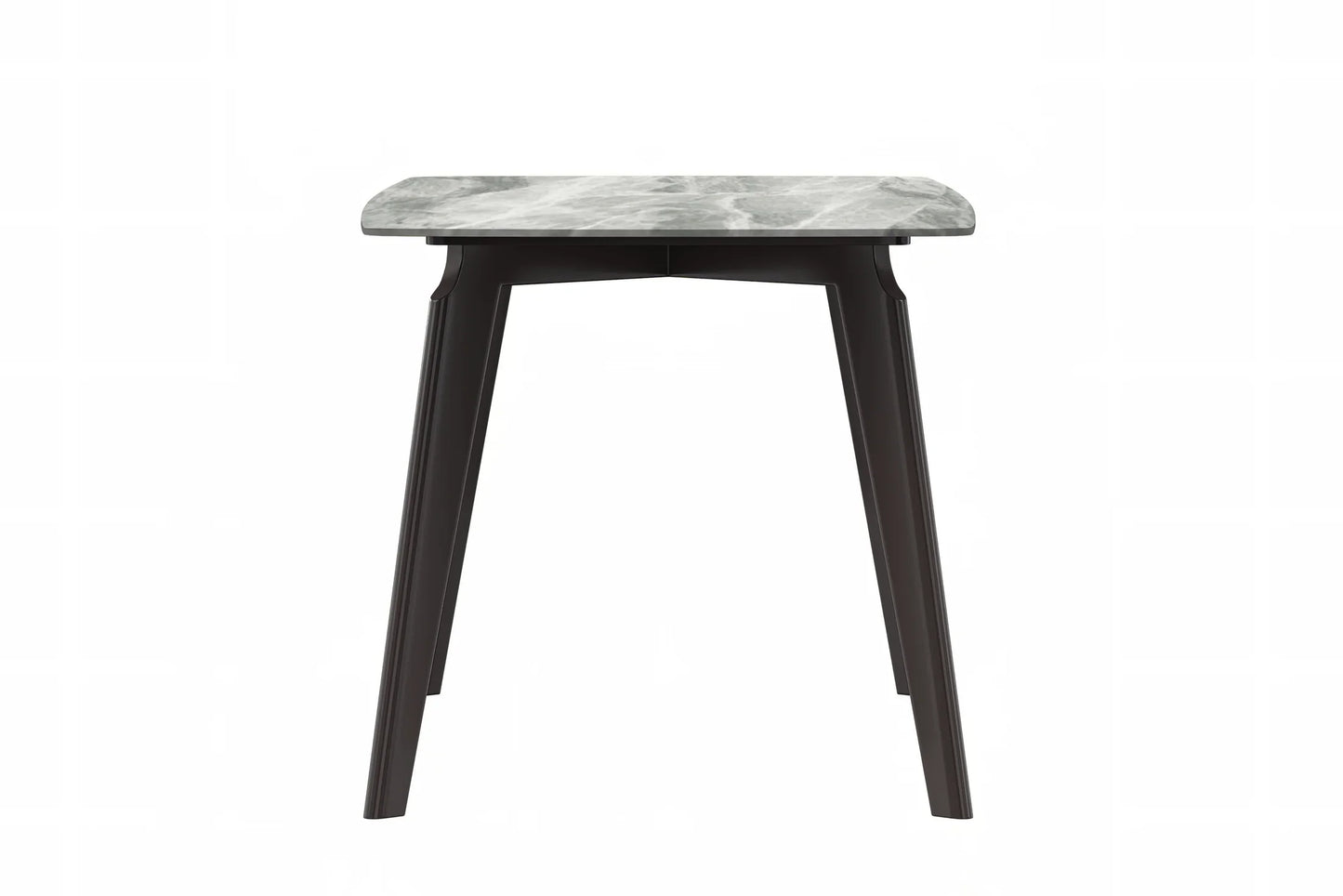 Krevor Modern Dining Table with Rectangular Stone/Glass Wide Tabletop with Black Steel Legs - Elax Furniture