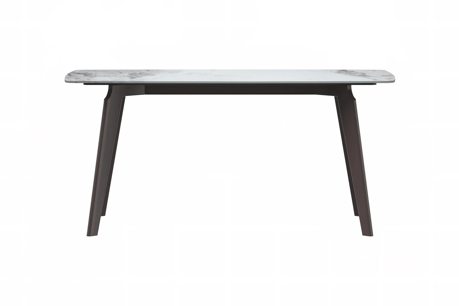 Krevor Modern Dining Table with Rectangular Stone/Glass Wide Tabletop with Black Steel Legs - Elax Furniture