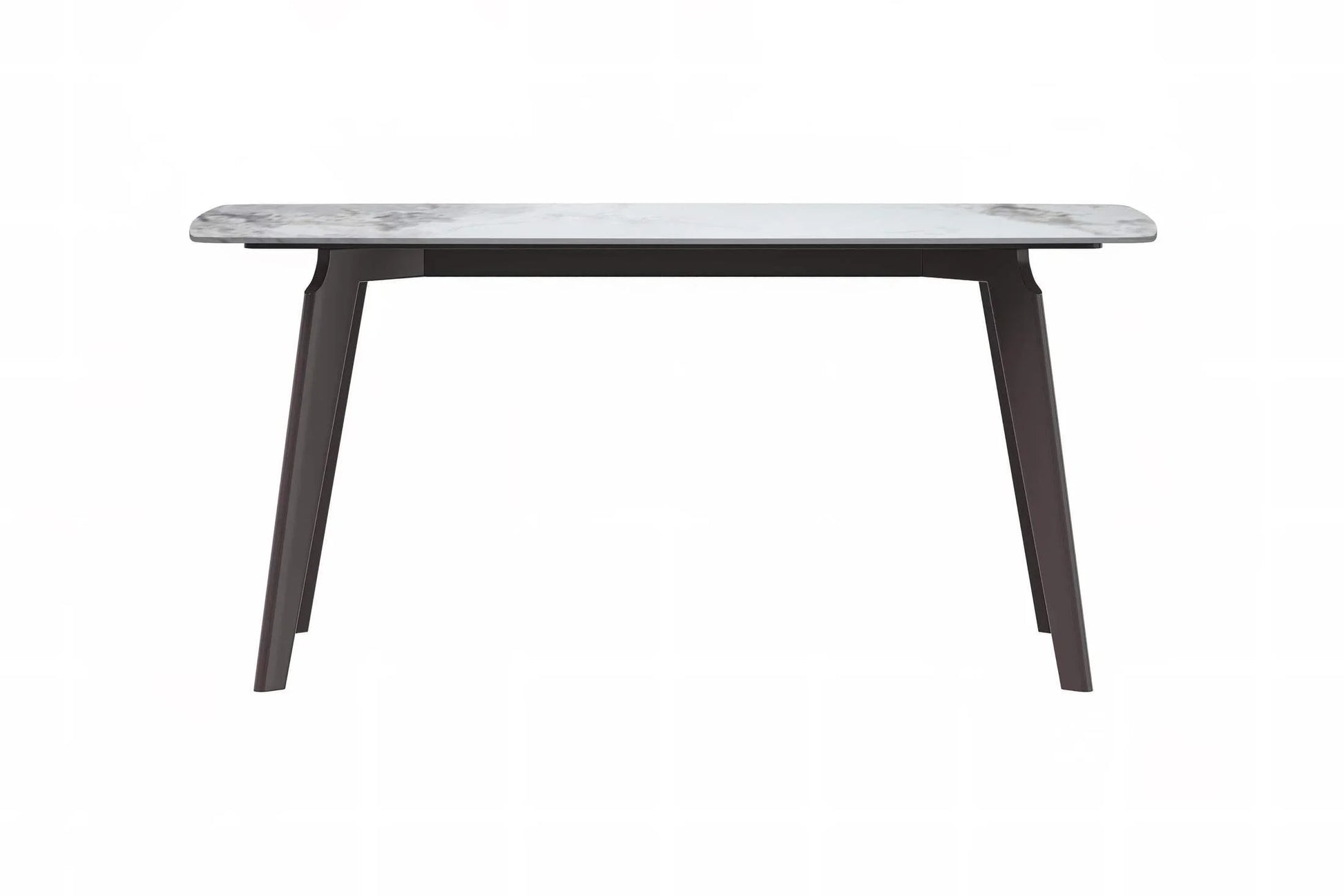 Krevor Modern Dining Table with Rectangular Stone/Glass Wide Tabletop with Black Steel Legs - Elax Furniture