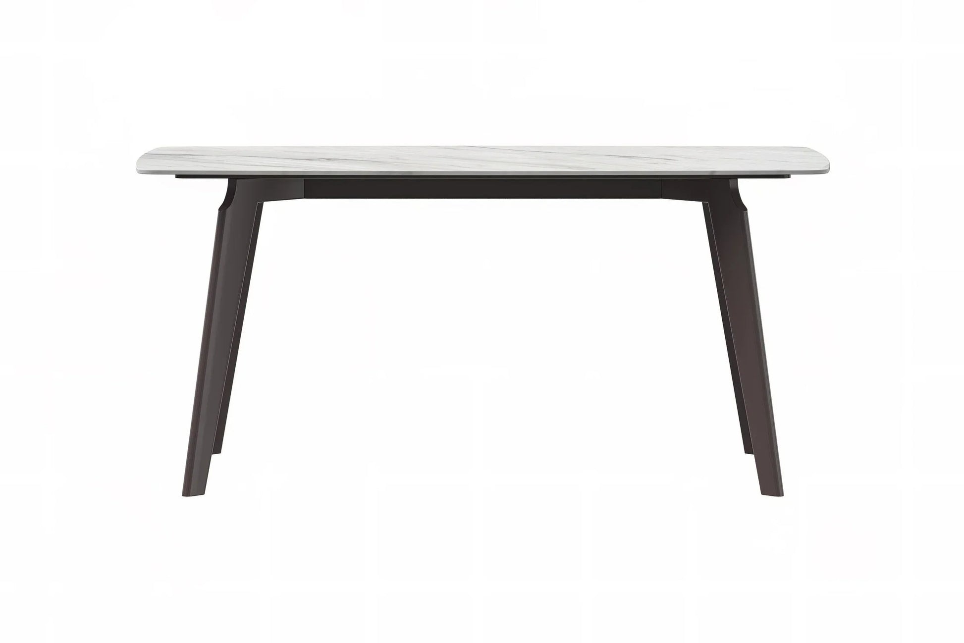 Krevor Modern Dining Table with Rectangular Stone/Glass Wide Tabletop with Black Steel Legs - Elax Furniture