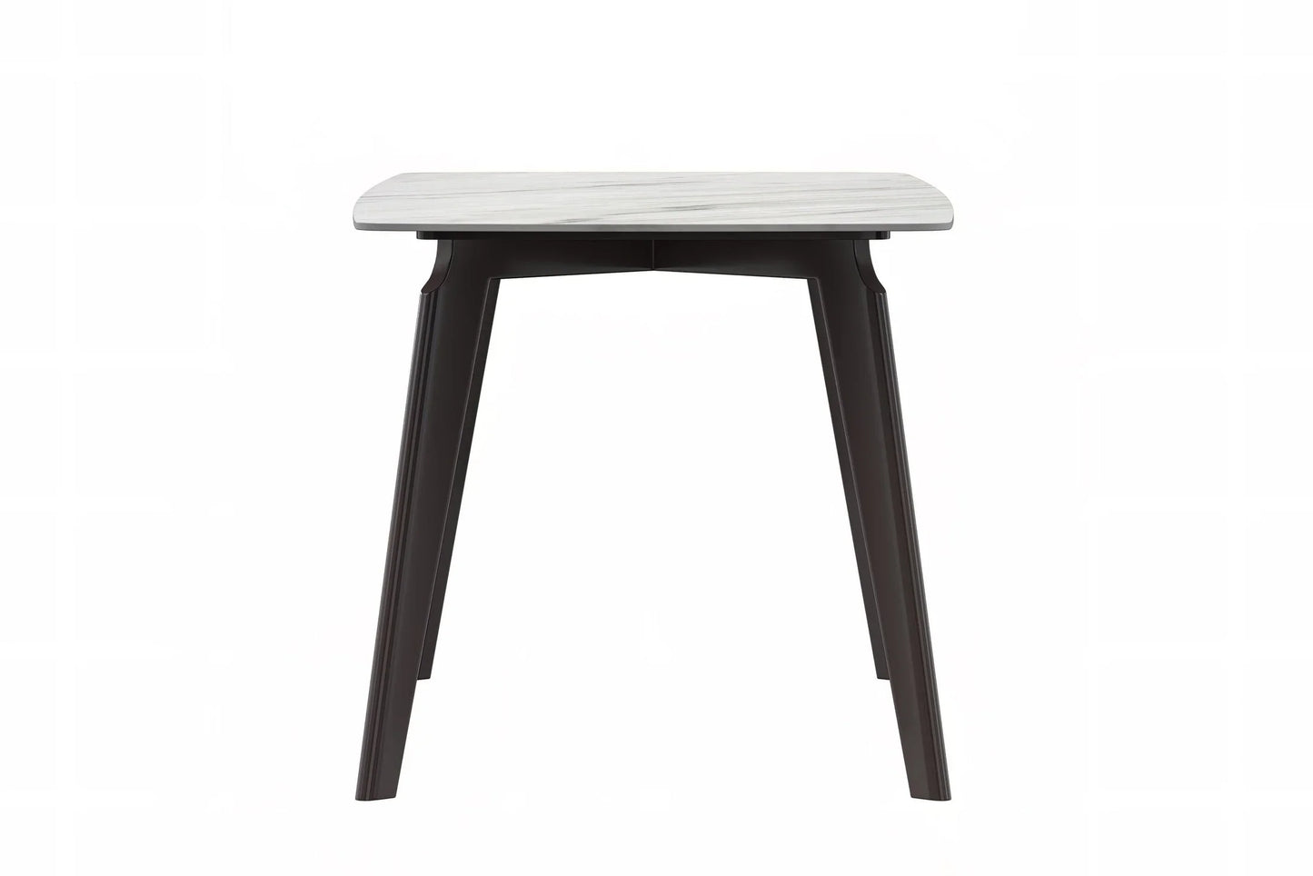 Krevor Modern Dining Table with Rectangular Stone/Glass Wide Tabletop with Black Steel Legs - Elax Furniture