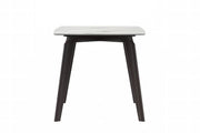 Krevor Modern Dining Table with Rectangular Stone/Glass Wide Tabletop with Black Steel Legs - Elax Furniture