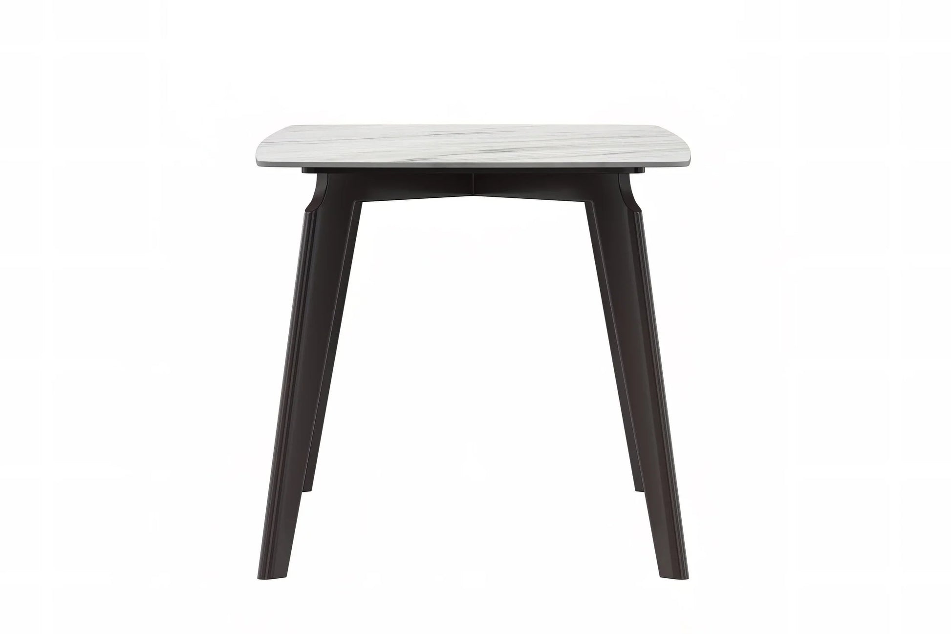 Krevor Modern Dining Table with Rectangular Stone/Glass Wide Tabletop with Black Steel Legs - Elax Furniture