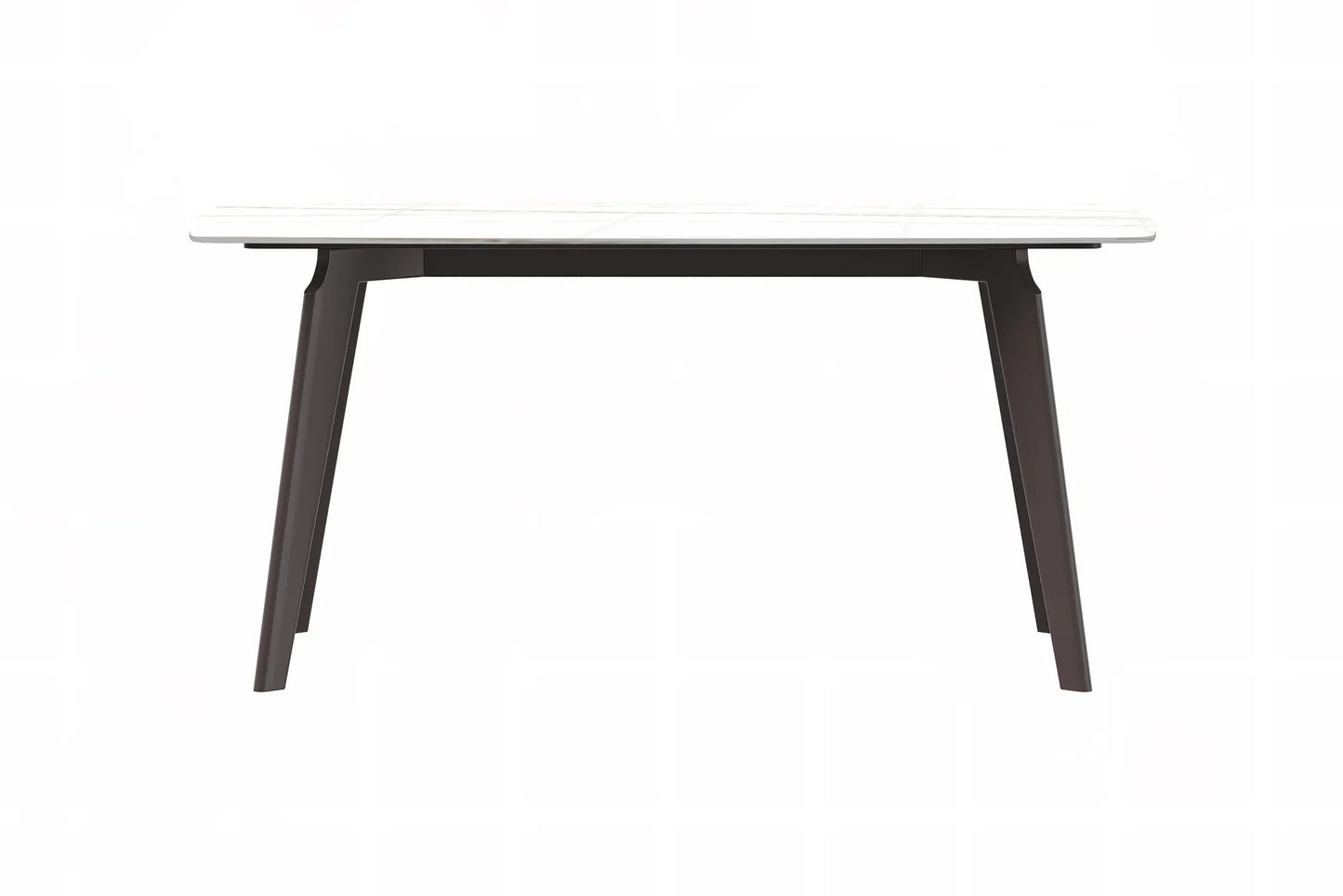 Krevor Modern Dining Table with Rectangular Stone/Glass Wide Tabletop with Black Steel Legs - Elax Furniture