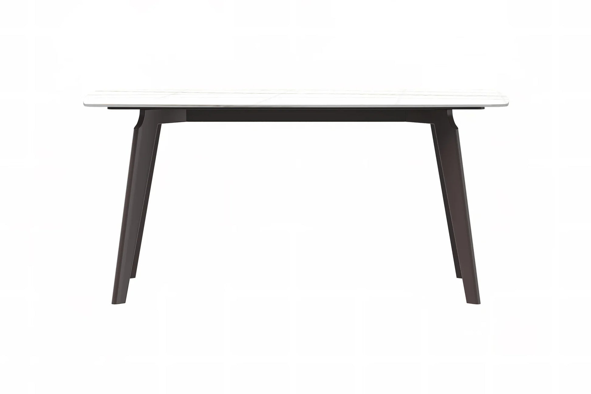 Krevor Modern Dining Table with Rectangular Stone/Glass Wide Tabletop with Black Steel Legs - Elax Furniture