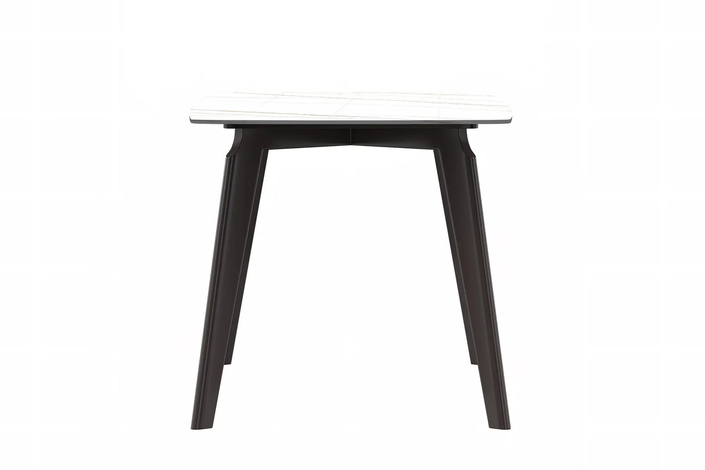 Krevor Modern Dining Table with Rectangular Stone/Glass Wide Tabletop with Black Steel Legs - Elax Furniture
