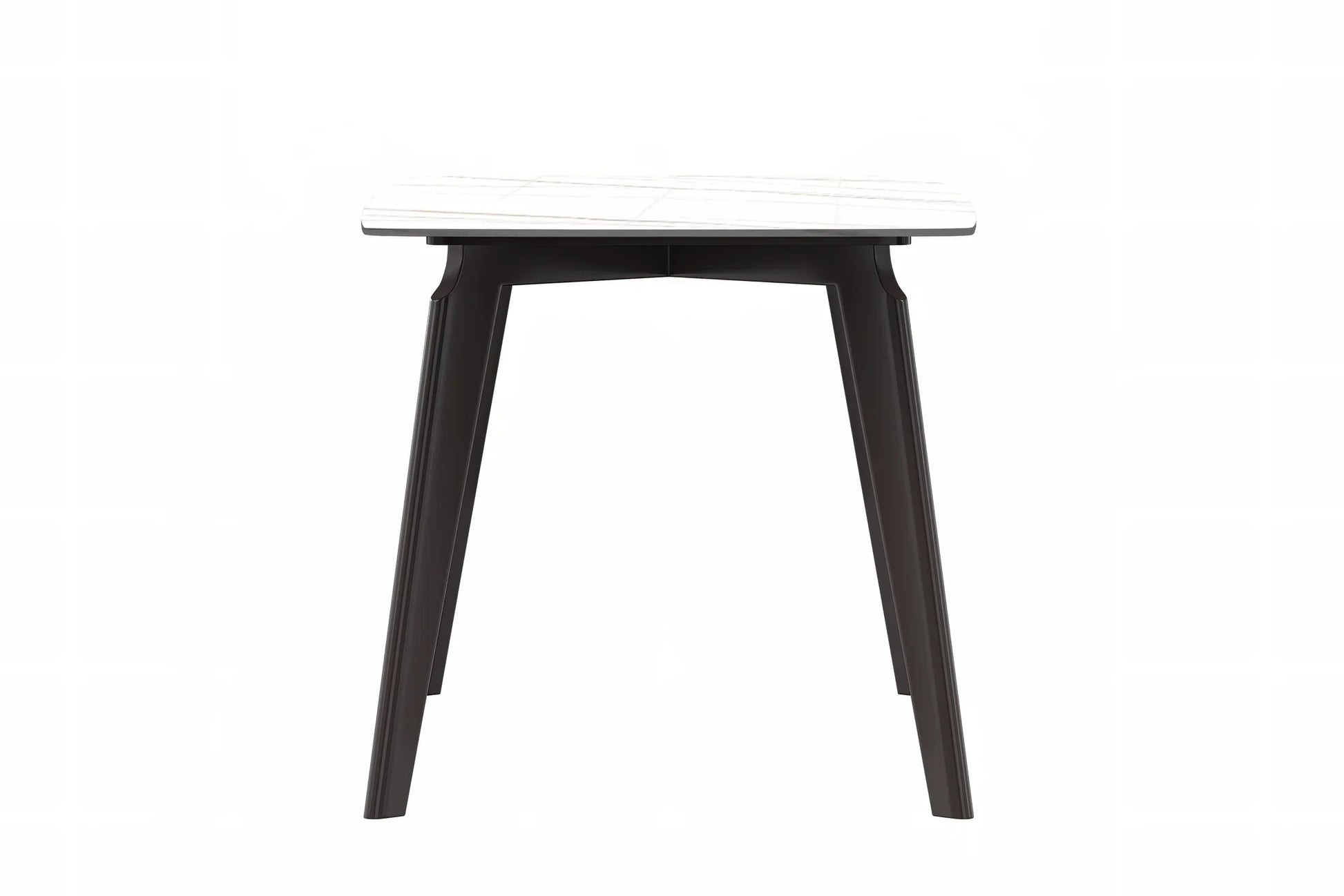 Krevor Modern Dining Table with Rectangular Stone/Glass Wide Tabletop with Black Steel Legs - Elax Furniture