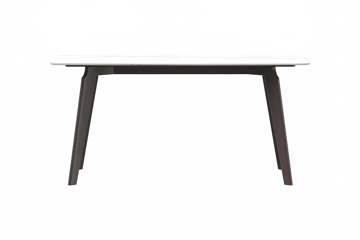 Krevor Modern Dining Table with Rectangular Stone/Glass Wide Tabletop with Black Steel Legs - Elax Furniture
