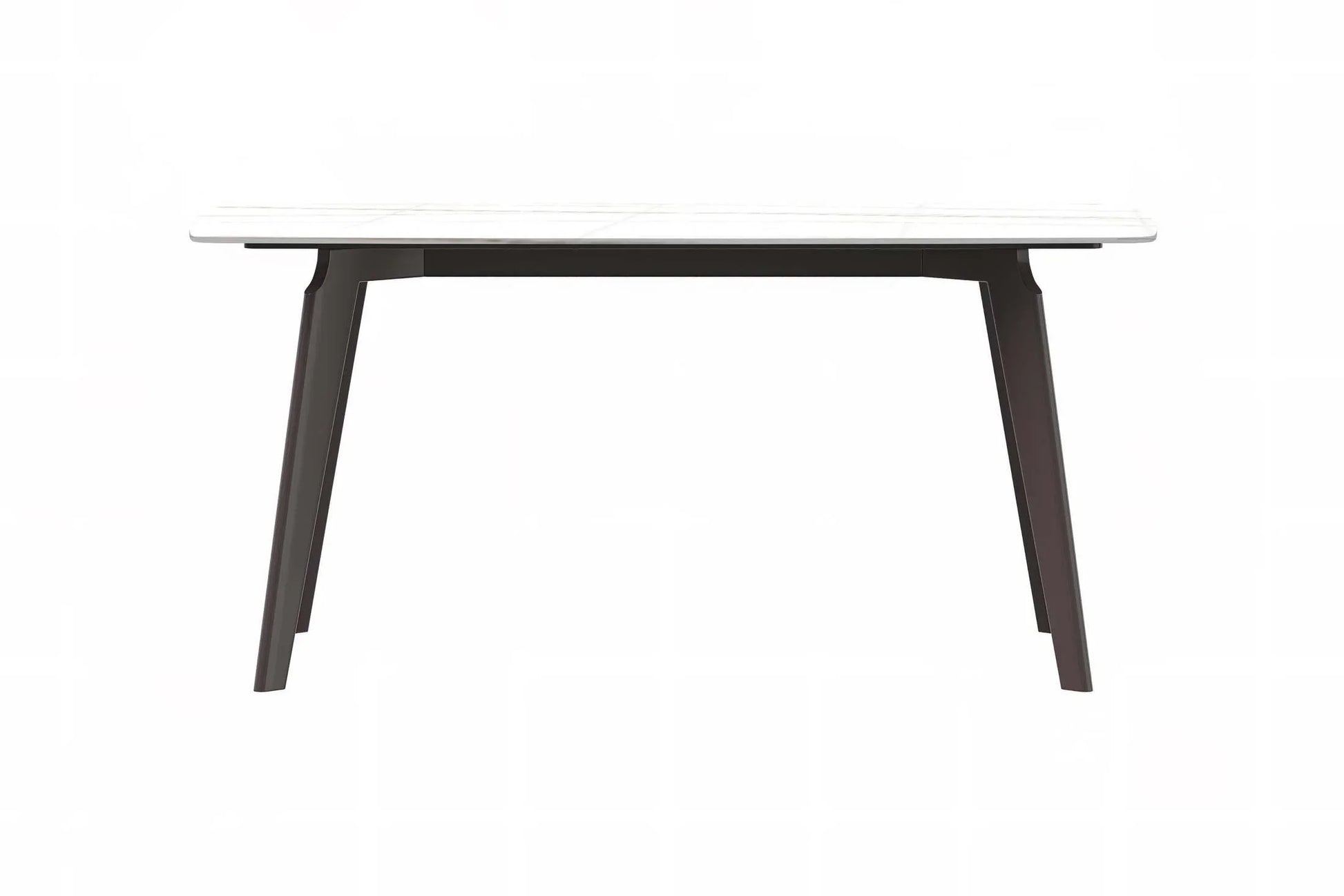 Krevor Modern Dining Table with Rectangular Stone/Glass Wide Tabletop with Black Steel Legs - Elax Furniture